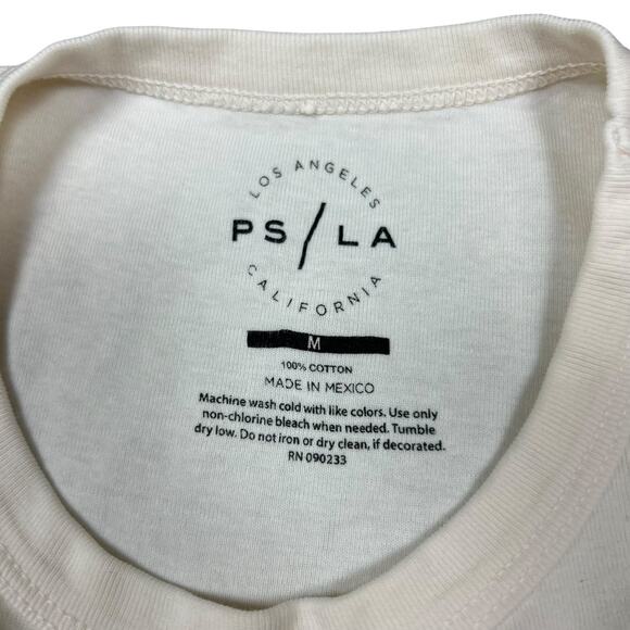 Pacsun Crop Top Tee Lake Como Italy T-Shirt Cream White size Medium Short Sleeve - Picture 4 of 4